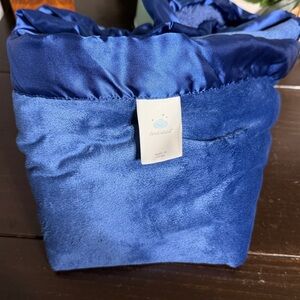 Cloud Island Solid Navy Blue Baby Blanket Reversible Soft Satin Trim 30x40 Lovey